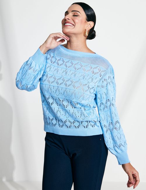 Blusa Renda Horizonte Azul Claro