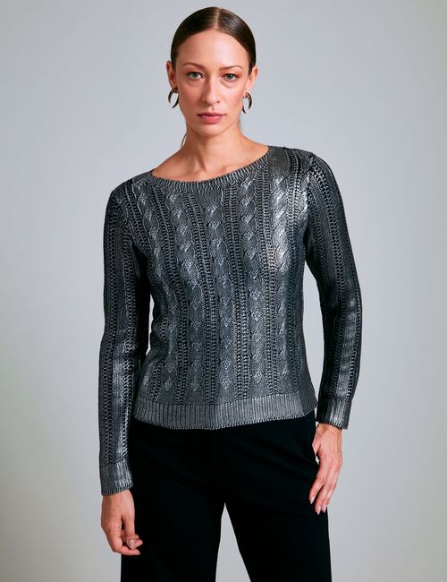 Blusa Tricot Foil Prata