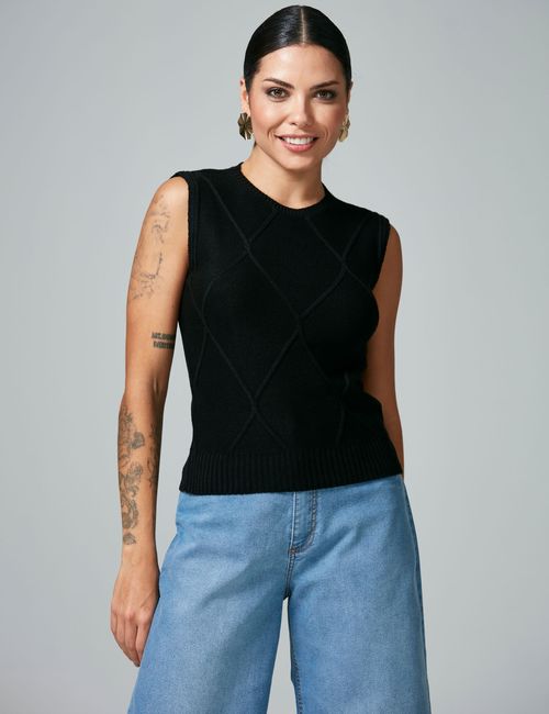 Regata Crochet Preta