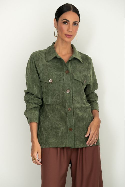 Jaqueta Cotelê Verde Escuro
