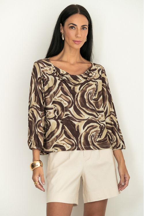 Blusa Degagê Mica Marrom