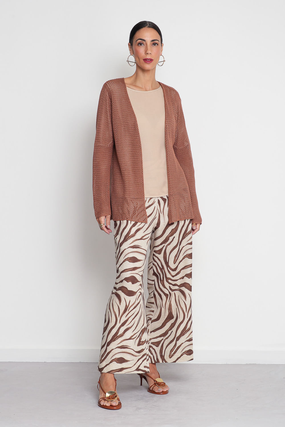 Cardigan-Tricot-Tela-Caramelo