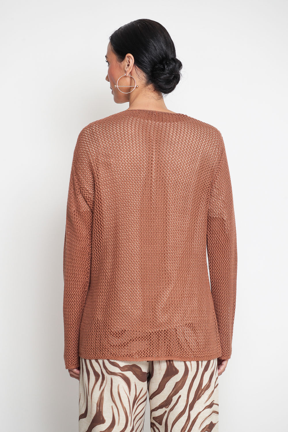 Cardigan-Tricot-Tela-Caramelo