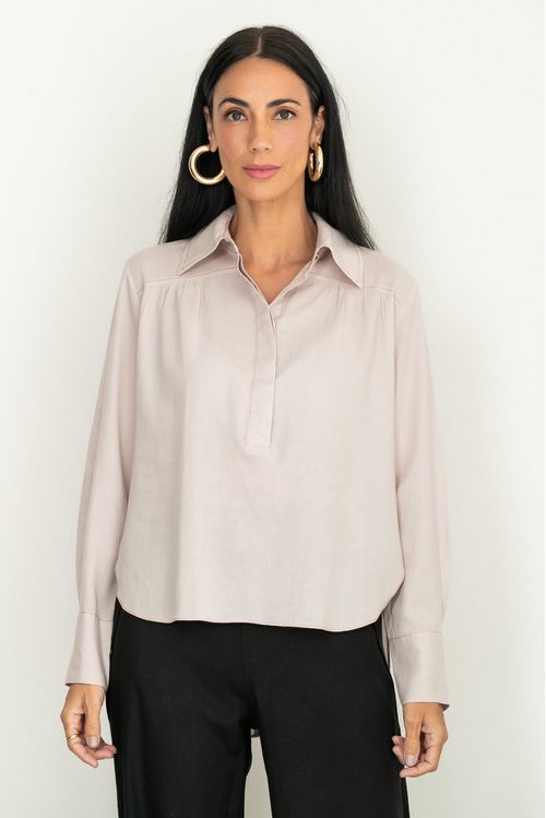 Camisa Prega Tully Areia