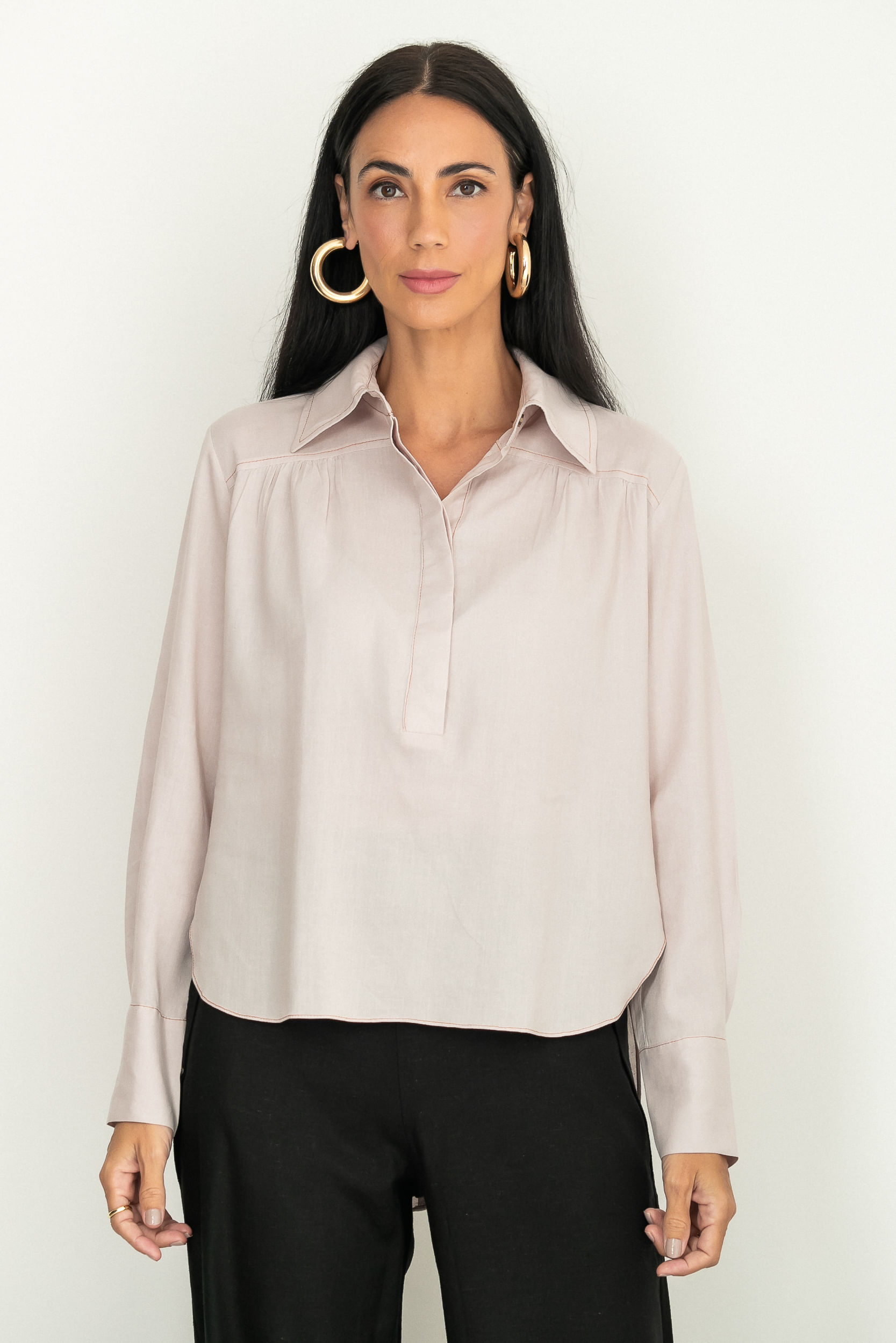 Camisa-Prega-Tully-Areia