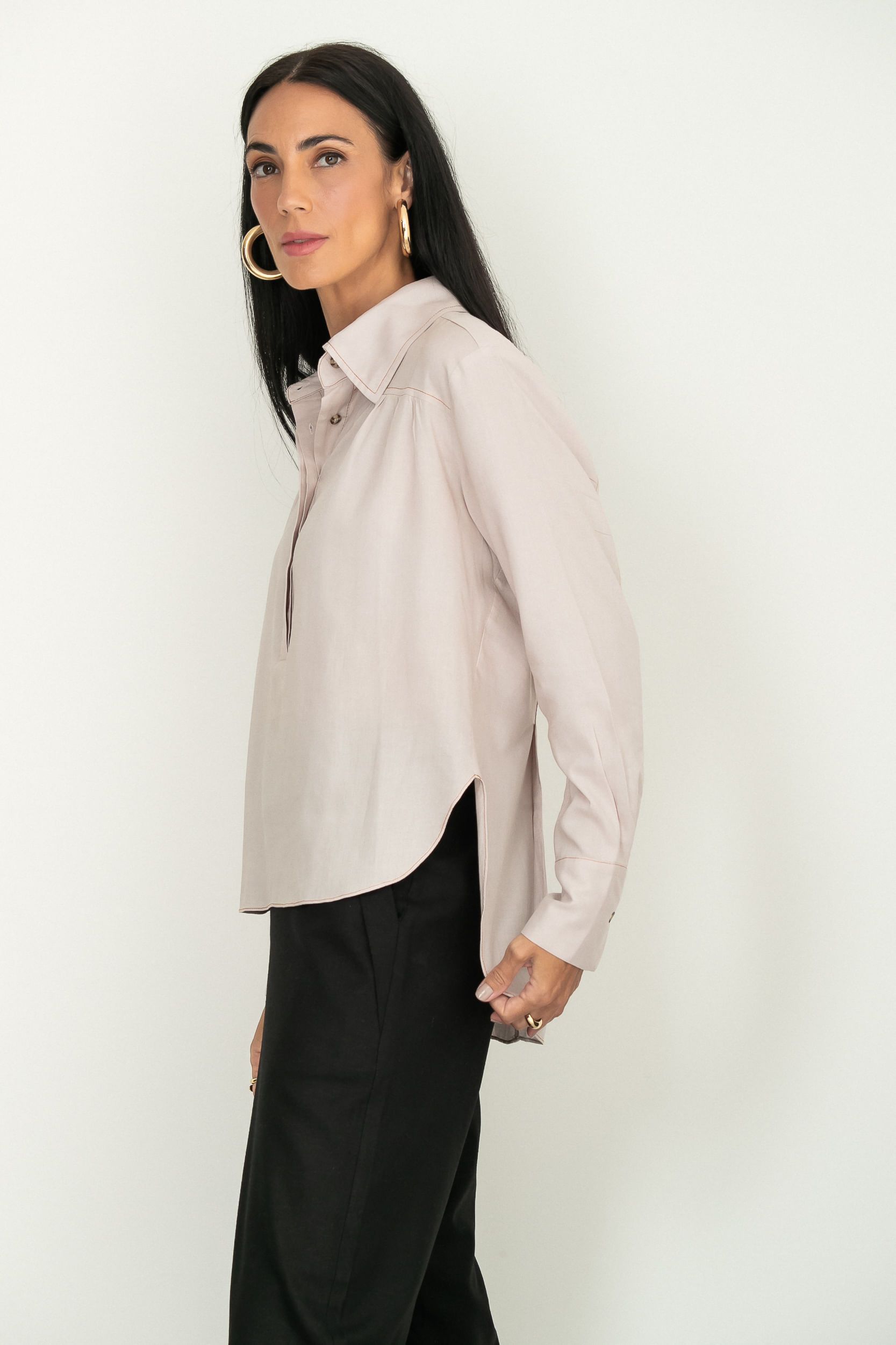Camisa-Prega-Tully-Areia