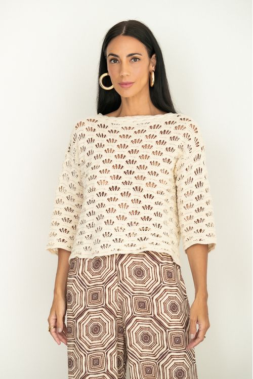 Blusa Tricot Verbena Areia