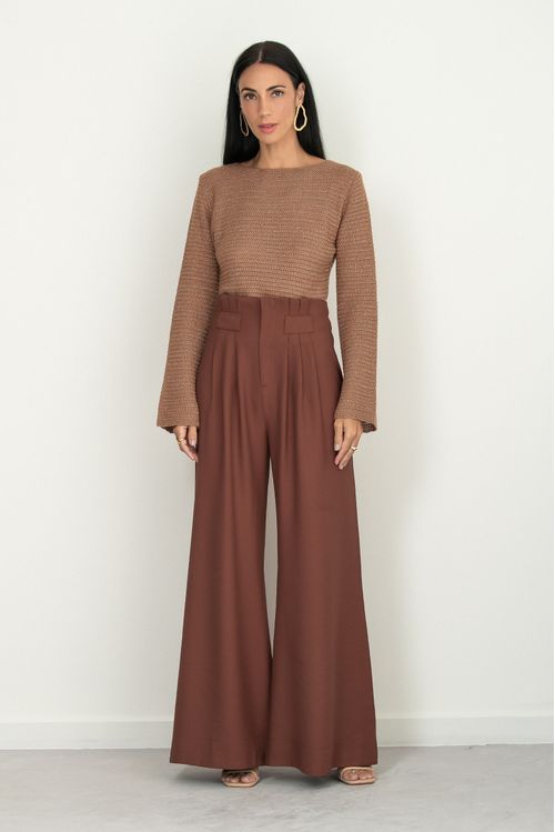 Calça Pantalona Sense Marrom