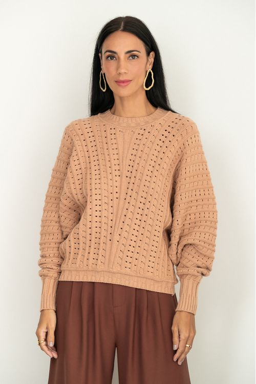 Blusa Tricot Ariane Bege