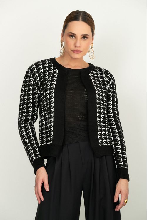 Casaqueto Tricot Gabrielle Preto