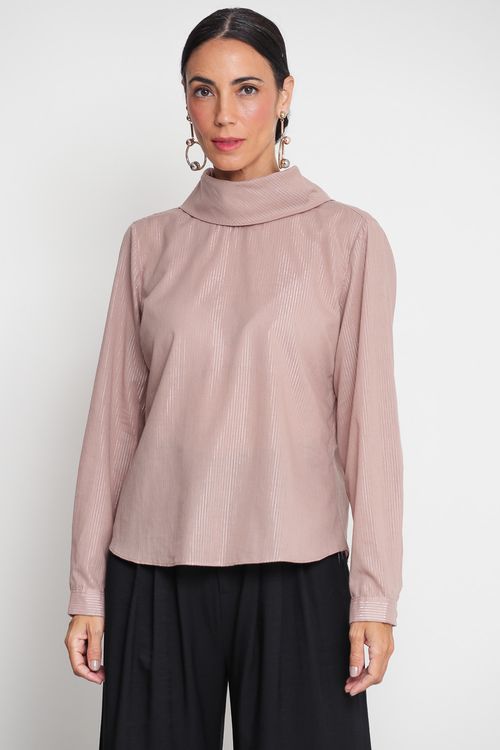 Blusa Gola Vicky Bege