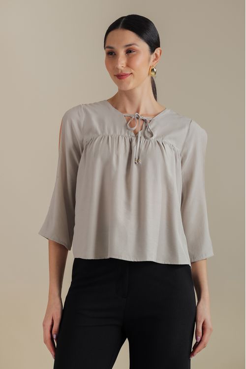 Blusa Fenda Elise Areia