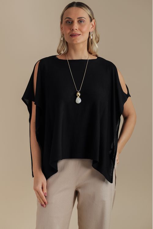 Capa Tricot Lila Preta